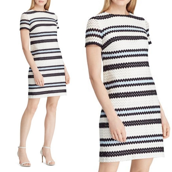 Ralph Lauren Dresses & Skirts - Ralph Lauren Stripe Crochet Dress Size Woman's 12 Petite Retail $175